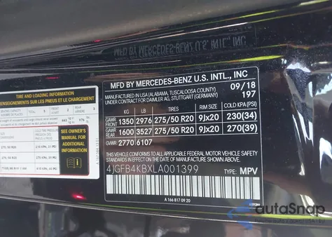 2020 Mercedes-Benz Gle 350 4Matic from USA, damaged, VIN 4JGFB4KBXLA001399